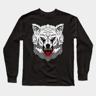 White Wolf Head Intimidation Long Sleeve T-Shirt